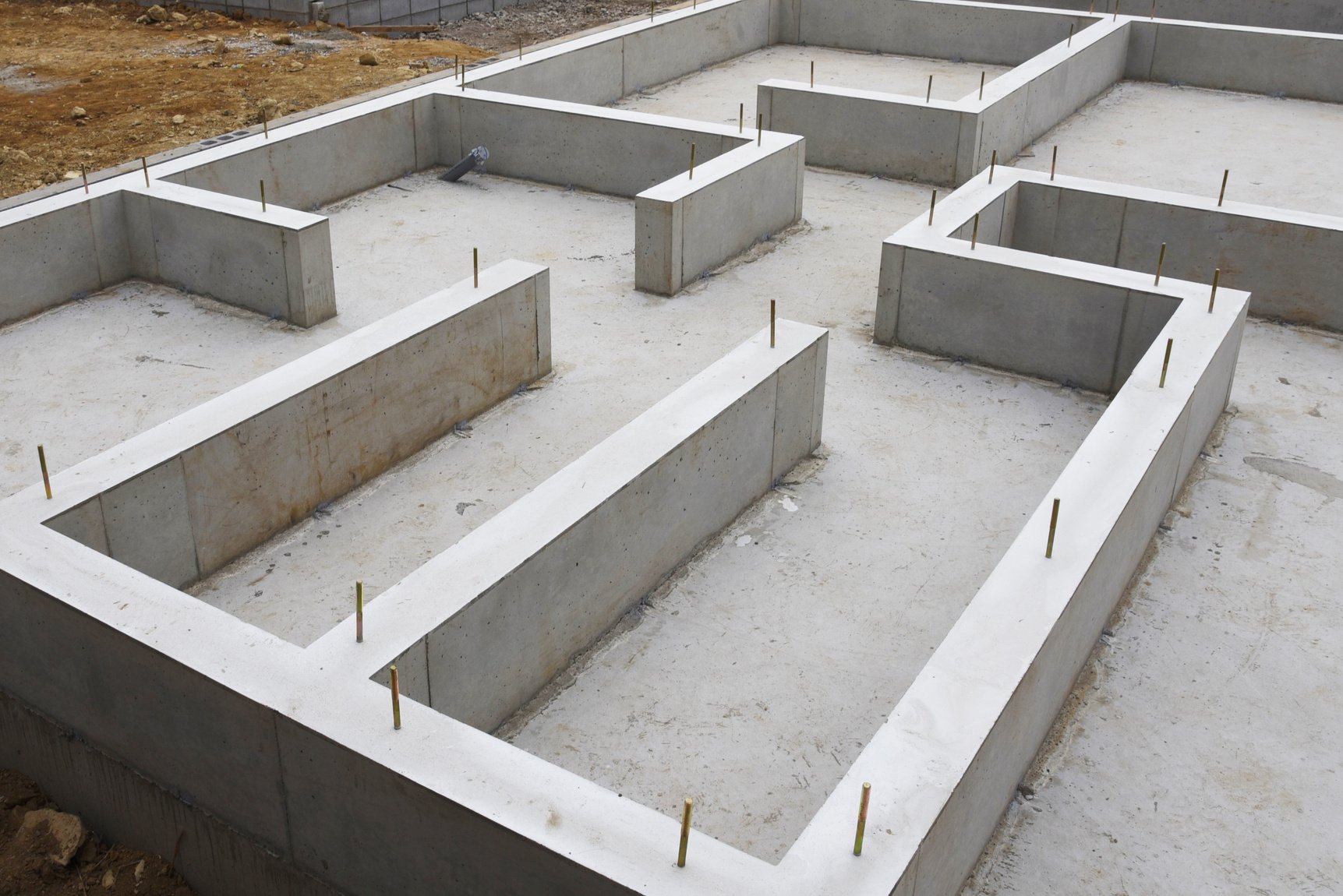 Foundation work of housing construction